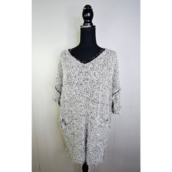 New Nine West Fuzzy Transitional Weather Tunic Top Dolman Sleeve Oversized Large - Picture 3 of 14